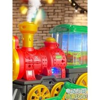 Xe lửa chạy bằng điện hơi nước bánh xe đa năng phun sương Mô hình đầu máy ô tô vượt Ô tô 1 đến 3 tuổi ô tô đồ chơi cho bé trai