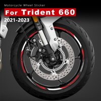 Xe Máy Bánh Xe Miếng Dán Chống Thấm Nước Viền Sọc 17 Inch Hub Decal Cho Triumph Trident 660 2023 Phụ Kiện Trident660 2021 2022