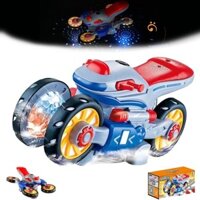 Xe máy biến dạng nhạc điện MILTER, 360° Xoay Tốc Độ Cao Xe Máy Đồ Chơi Âm Nhạc, Có Ánh Sáng Di Động Biến Thể Xoắn Xe Đồ Chơi Tương Tác Quà Tặng Trẻ Em