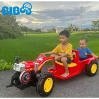 Xe Máy Cày Điện Công Nông trẻ em có thùng kéo hàng mô phông như hàng thật kèm sạc điện