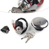 Xe Máy Đánh Lửa Công Tắc Khóa Nhiên Liệu Nắp Khí Bộ Chìa Khóa Dành Cho Xe Suzuki GN125 1982-2001