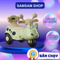 Xe Máy Điện Hình Thỏ Vespa Cổ Điển - Chân Ga Tự Lái, An Toàn Cho Bé