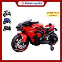 Xe máy điện trẻ em cao cấp có nhạc có đèn kiểu thể thao [XM-H2R]