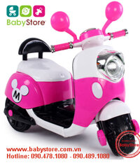 Xe máy điện trẻ em Vespa Mickey (Mầu hồng, BH 1 năm)