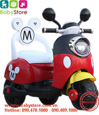 Xe máy điện trẻ em Vespa Mickey (Mầu đỏ, BH 1 năm)
