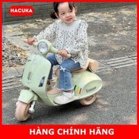 Xe máy điện Vespa cho bé gái, Xe máy điện trẻ em kèm sạc kết nối nhạc qua USB HCK01