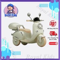 Xe máy điện Vespa Cổ cho bé 12V xe vespa điện cho bé xe điện cho bé điều khiển từ xa mới nhất 2023- Royal Kids