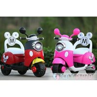 Xe máy điện Vespa Mickey (có nhạc + đèn + còi)