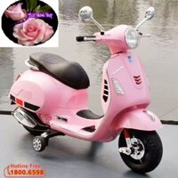 XE MÁY ĐIỆN VESPA Q618 MÀU HỒNG HOẶC ĐỎ CÓ ĐÈN VÀ NHẠC CHO BÉ 5- 7 TUÔI