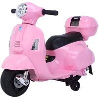 Xe Máy Điện, Xe Vespa Cho Bé No.Q518 Full Màu Trắng, Hồng, Xanh, Đỏ Kèm Sạc Điện Có Đèn Và Nhạc Vui Nhộn