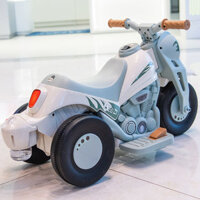 Xe máy đồ chơi ba bánh chạy điện thổi bong bóng có thể ngồi trong xe đẩy cho bé trai và bé gái