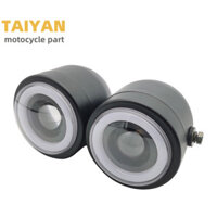 Xe Máy led Retro Đôi Đèn Pha Harley Prince CG125 Đèn Pha Mắt Thiên Thần Tròn Sửa Đổi