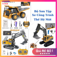 Xe Máy Múc 11 Kênh Gầu Sắt, Xe Ben, Đồ Chơi Xe Công Trình Cho Bé