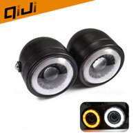 Xe Máy Sửa Đổi led Retro Đôi Mắt Đèn Pha Mắt Tròn Thiên Thần Đèn Pha Harley Prince CG125