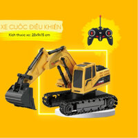 Xe Máy xúc điều khiển từ xa đồ chơi cho bé có gầu sắt, bánh xích pin sạc, đồ chơi điều khiển từ xa cho trẻ em