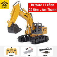 Xe Máy Xúc Điều Khiển Từ Xa Moka 11 KÊNH Gầu Sắt Xoay 360 độ Có Âm Thanh, Đèn - Dùng Pin Sạc [King Rc] XM01