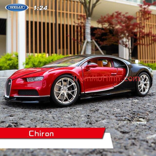 Xe mô hình Bugatti Chiron Blue 1:24 Welly