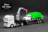Xe mô hình container chở xe rác bằng kim loại