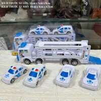 Xe mô hình container đầu kéo và thùng chở xe cảnh sát