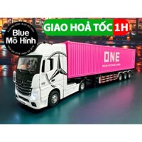 Xe mô hình đầu kéo container ONE 40ft bằng kim loại đầu vuông trắng