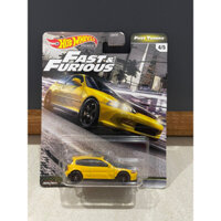 Xe mô hình đồ chơi bánh cao su Hotwheels 1:64 PREMIUM - FAST & FURIOUS - Honda Civic EG