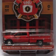 Xe mô hình DODGE RAM 3500 Dually 2017 L.A. County Fire Department GREENLIGHT tỉ lệ 1:64