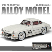 Xe mô hình kim loại cổ Mercedes 300SL TẶNG KÈM BIỂN SỐ đánh lái bấm còi tỉ lệ 1:24