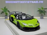 XE MÔ HÌNH LAMBORGHINI AVENTADOR SVJ ROADSTER VERDE SCANDAL / VERDE HYDRA,TỶ LỆ 1/18 MAKE UP