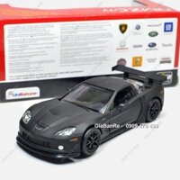 XE MÔ HÌNH SẮT TỈ LỆ 1:36 - CHEVROLET CORVETTE C6-R - ĐEN NHÁM - RMZ -  7119.1