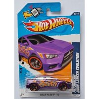 Xe mô hình tỉ lệ 1:64 Hot Wheels T-25-3 2008 Lancer Evolution 8/10 tím