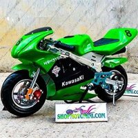 Xe mô tô mini 50cc có còi (màu Xanh Lá Kawasaki)