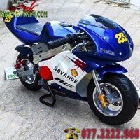 Xe mô tô mini 50cc có còi (màu Xanh Yamaha)