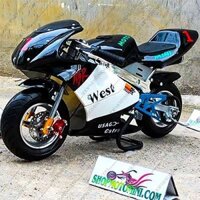Xe mô tô mini 50cc có còi (màu Đen Trắng)