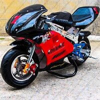 Xe mô tô mini 50cc có còi (màu Đỏ Đen HonDa)