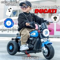 Xe Moto Điện Ducati Scrambler Có Đèn,Nhạc Động Cơ 6V7 Điều Khiển Từ Xa Qua Bluetooth - Xe Máy Điện Chịu Lục Lên Đến 55Kg