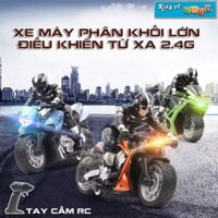 Xe Moto Điều Khiển Từ Xa RC 2.4GHZ Có Đèn Led Kích Thước Lớn Tỉ Lệ 1:8 Động Cơ Mạnh Mẽ Độ Thăng Bằng Ổn Định Cao