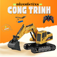 Xe Múc Điều Khiển Từ Xa NDP, Xe Máy Xúc, Xe Cuốc 5 Kênh (Gầu SẮT, Bánh Xích Cao Su, Pin Sạc Lại)
