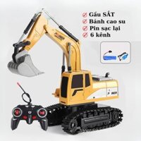 Xe Múc Điều Khiển Từ Xa, Xe Máy Xúc Điều Khiển Từ Xa Gầu sắt có pin sạc bách xích cao su