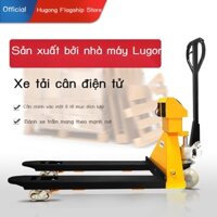 Xe nâng gia súc mặt đất cân điện tử Hugong 2 hai tấn 3 có tải thủ công bơm tích hợp Bánh nylon PU