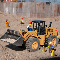 Xe Nâng Lớn Mô Hình Xe Nâng Hợp Kim Máy Xúc Đẩy Đất Xúc Lật Xe Đồ Chơi Trẻ Em Bé Trai