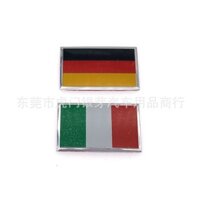 Xe Nhôm Miếng Dán Cờ Đức Hợp Kim Nhôm Nhãn Xe Hơi Ý Chống Trầy Xước Chặn Kim Loại Miếng Dán Đuôi Nhãn Thân Nhãn