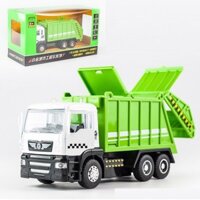 Xe ô tô chở rác bằng hợp kim nhựa mô hình tỉ lệ 1:50 có âm thanh và đèn đồ chơi trẻ em