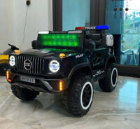 Xe Ô Tô Điện Cảnh Sát POLICE 911 Cỡ Lớn, 2 Động Cơ, Ắc Qui 12V, Còi Hú Đèn Nháy, Tải Trọng 40KG, Đèn Kính 3D, Bluetooth