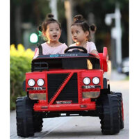 Xe ô tô điện công trình xe tải 4 bánh 2 chỗ ngồi trẻ em 4 động cơ Bình Ác Qui Lớn 🚜🚜🚜🚜