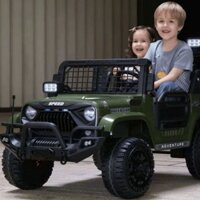 Xe ô tô điện trẻ em 2 chỗ ngồi Jeep BDQ1202 ghế da, bánh cao su