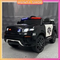 Xe Ô Tô Điện Trẻ Em Cảnh Sát BBH 021 Ghế Da Bánh Cao Su, Còi Hú, Bộ Đàm Cho Bé