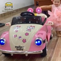 Xe ô tô điện trẻ em Hello Kitty có điều khiển từ xa ,ô tô điện cho bé gái từ 1 đến 4 tuổi AX