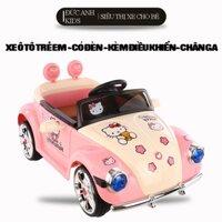 Xe ô tô điện trẻ em Hello Kitty có điều khiển từ xa ,ô tô điện cho bé gái từ 1 đến 4 tuổi