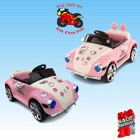 Xe ô tô điện trẻ em Hello Kitty có điều khiển từ xa ,ô tô điện cho bé gái từ 1 đến 4 tuổi