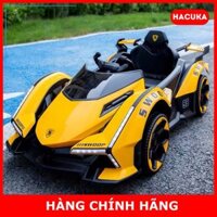 Xe ô tô điện trẻ em, Xe đua Lamborghini cho bé 9588 có nhạc đèn với 2 chế độ tự lái và điều khiển từ xa